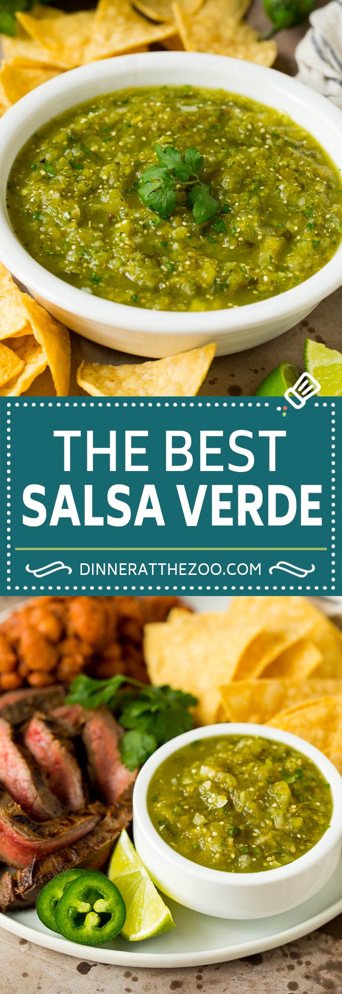 Esta salsa verde casera es una combinación de pimientos asados, tomatillos, ajo, cilantro y jugo de limón, todo mezclado para una salsa ligera y refrescante.