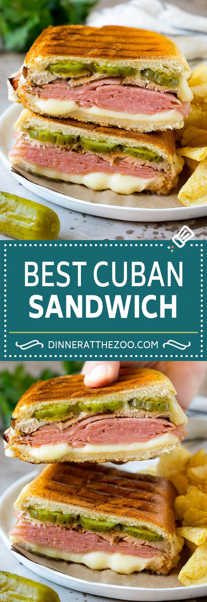 Receta de sándwich cubano #sandwich # cerdo #ham #queso # pickles #lunch #dinner #dinneratthezoo