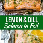 Receta de salmón con limón y eneldo en papel de aluminio |  Salmón envuelto en aluminio |  Salmón al horno |  Receta fácil de salmón |  Salmón con limón y eneldo