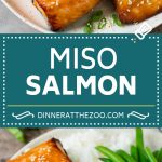 Este salmón miso se hace con filetes de pescado fresco empapados en una sabrosa marinada, luego se asa a la parrilla a la perfección y se adorna con semillas de sésamo.