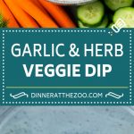 Receta Vegetariana |  Salsa de ajo y hierbas |  Salsa de verduras #dip #appetizer #lowcarb #keto #vegetables #dinneratthezoo