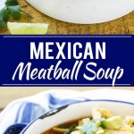 Esta receta de sopa de albóndigas mexicana está llena de albóndigas de res sazonadas, frijoles negros y muchas verduras en un caldo sabroso y picante.  ¡Agregue sus ingredientes favoritos y tendrá una comida completa en un tazón!