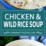 Receta de sopa de pollo y arroz salvaje | Sopa cremosa de pollo # pollo # arroz #sopa # tocino # cena #dinneratthezoo