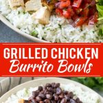 Estos tazones de burrito están llenos de pollo a la parrilla marinado, arroz con cilantro y lima, frijoles negros y una variedad de ingredientes divertidos.  ¡Esta receta se convertirá en un básico para el almuerzo en casa!