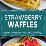 Waffles de fresa |  Receta de gofres caseros |  Waffles con salsa de fresa |  Salsa de fresa casera