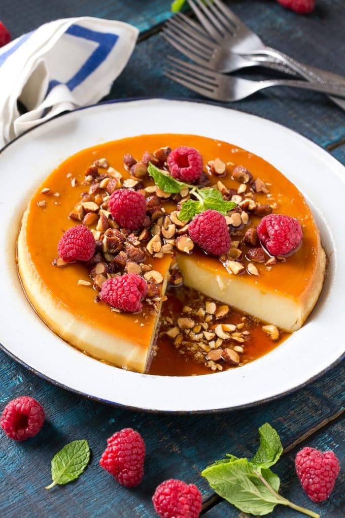 Flan de vainilla y almendras