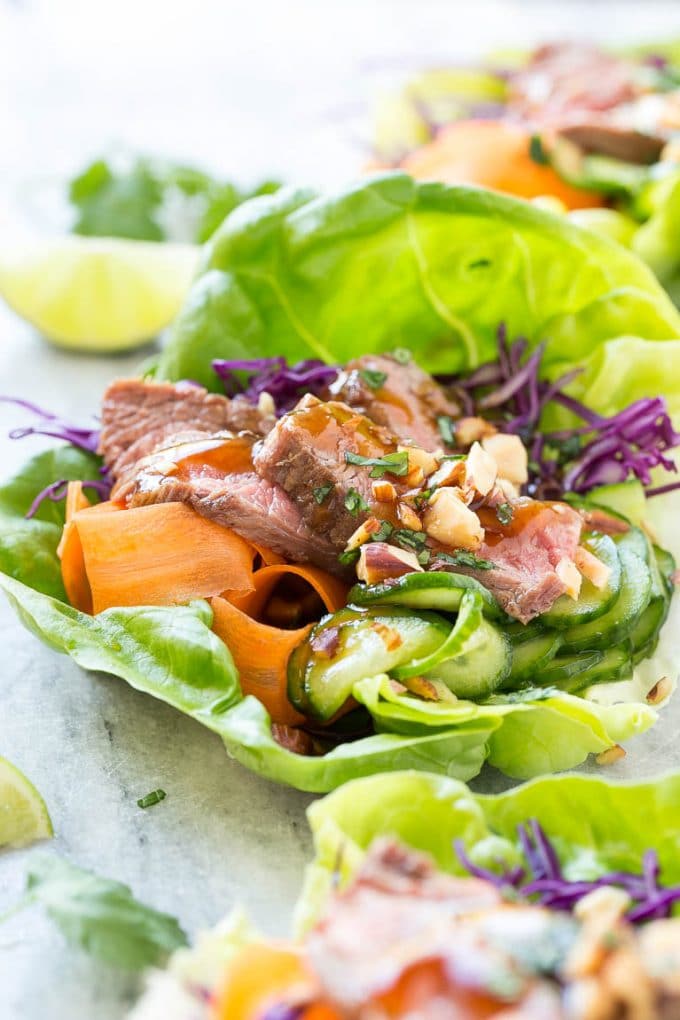 Wraps de lechuga y ternera