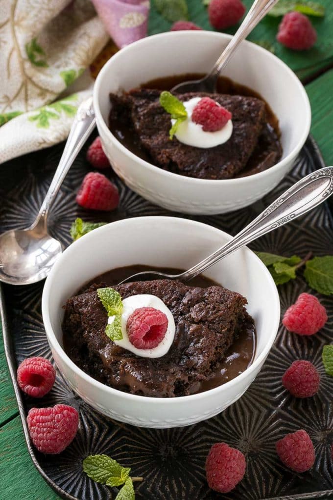 Pastel de pudín de chocolate