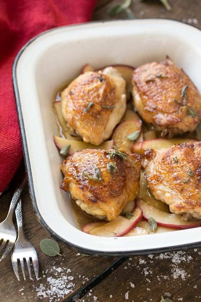 Pollo glaseado con sidra