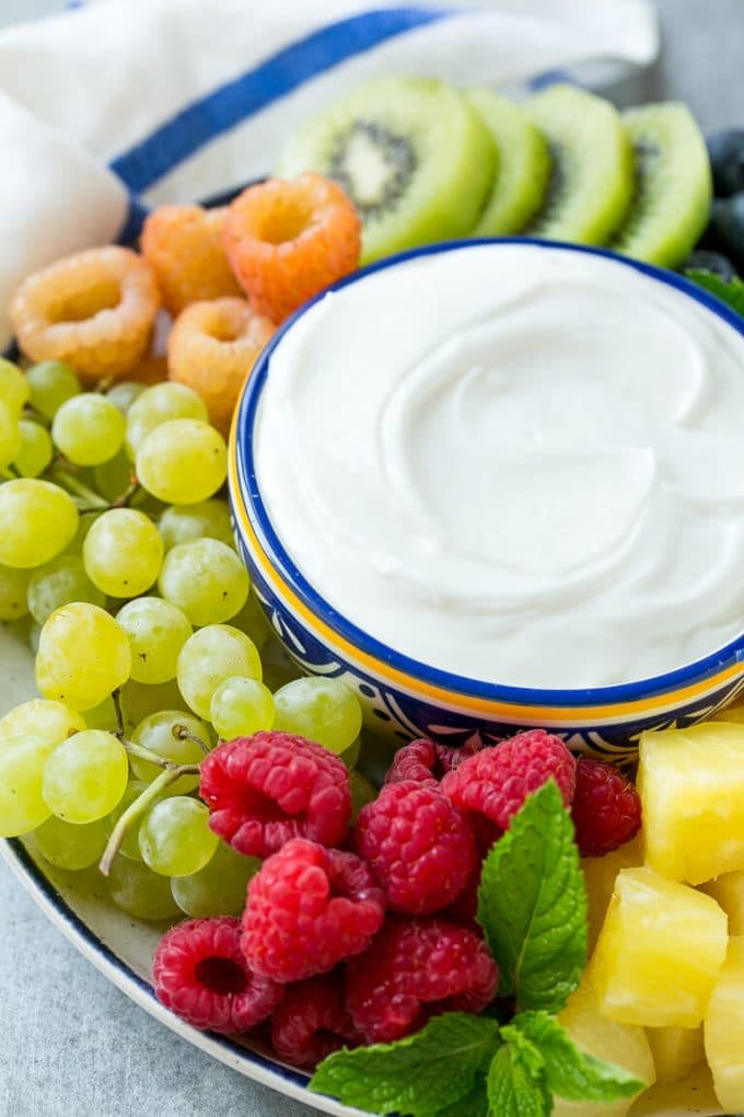Salsa de frutas y queso crema