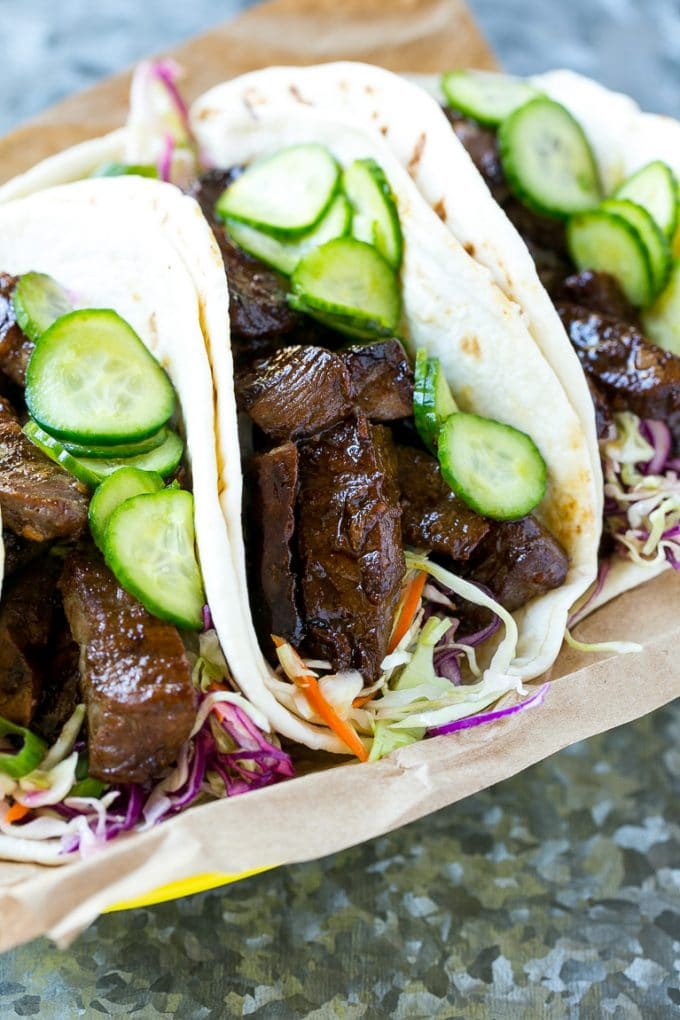 Tacos de barbacoa coreanos