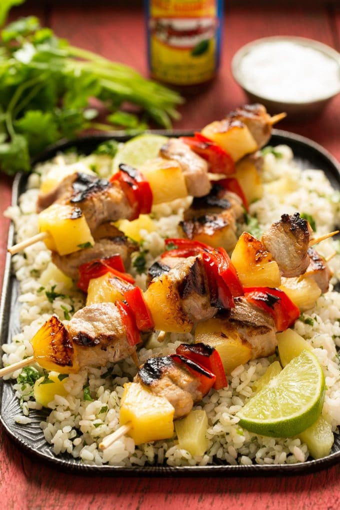 Brochetas de Cerdo con Piña