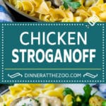 Receta de pollo Stroganoff |  Pollo y champiñones #Pollo # Champiñones #stroganoff # cena #dinneratthezoo