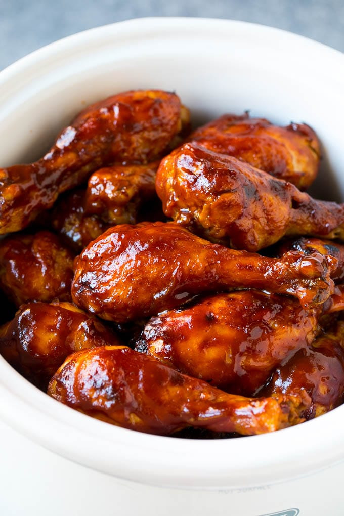 Muslos de pollo en olla de cocción lenta