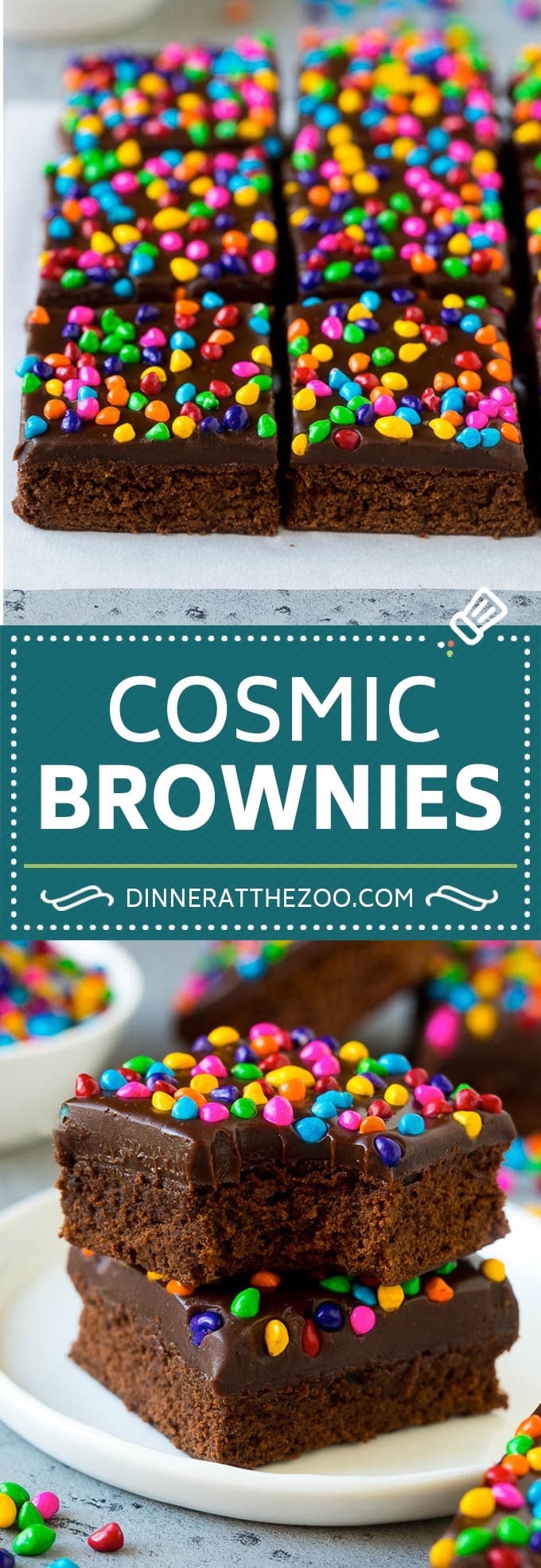 Receta de brownies cósmicos |  Brownies de cacao |  Brownies helados #brownies #chocolate #postre #Cazuelas online#sprinkles