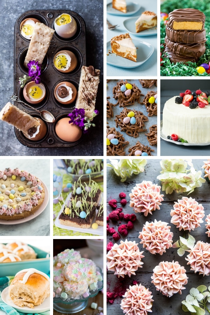 Dulces de Pascua, incluidos pasteles, galletas y caramelos.
