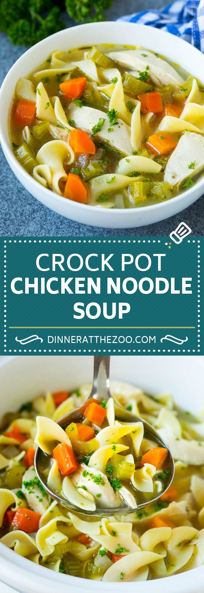 Receta de sopa de fideos con pollo en olla de cocción lenta |  Sopa de fideos con pollo en olla de cocción lenta |  Sopa de pollo #sopa # pollo # espaguetis # cena # cocción lenta # olla #dinneratthezoo
