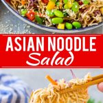 Receta de ensalada de fideos asiáticos |  Ensalada de fideos ramen |  Ensalada asiática
