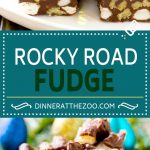 Fondant Rocky Road |  Malvaviscos de chocolate amargo |  Dulce de chocolate y nueces |  Microondas oscuro