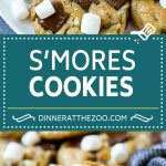 Receta de galletas S'mores |  Galletas de malvavisco #smores #marshmallow #chocolate #cookies #postre #dinneratthezoo