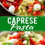 Receta de pasta Caprese |  Receta de pasta fácil |  Pasta fresca con tomate |  receta caprese