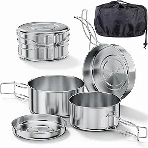 Set Bestargot de acero inoxidable para cocina de camping